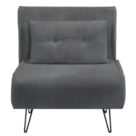 Poltrona Letto senza Braccioli colore Grigio con piedini in Metallo