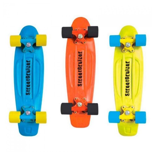 Skateboard Street Cruizer in PP 57cm Ruote PVC 50kg 3 Colori Disponibili Skate 