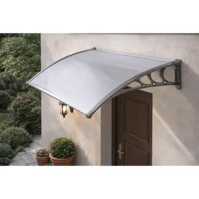 Tettoia 130x100 Modulare in Policarbonato Compatto Satinato Copertura Pensilina 2