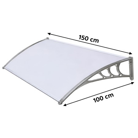 Pensilina Modulare 150x100 in Policarbonato Compatto Satinato Staffe da Esterno | BricoShop24