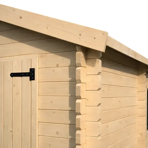 Casetta Garage Box in Legno Abete 34mm da Giardino 4x5 Porta Doppia