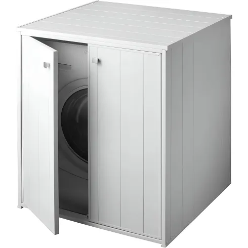 Mobile Copri Lavatrice Bianco in Resina Pvc da Bagno  | Bricoshop24