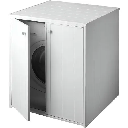 Mobile Copri Lavatrice Bianco in Resina Pvc da Bagno  | Bricoshop24