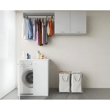 Mobile Copri Lavatrice Bianco in Resina Pvc da Bagno  | Bricoshop24
