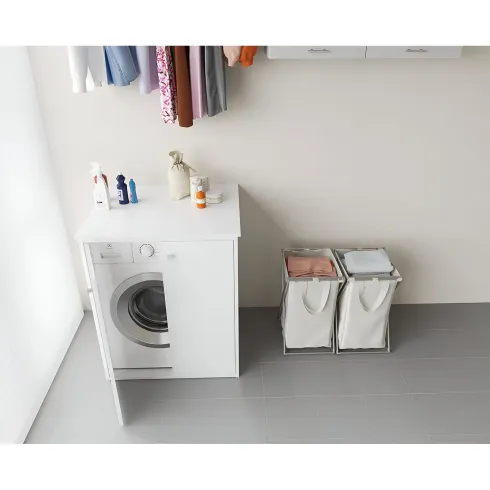 Mobile Copri Lavatrice Bianco in Resina Pvc da Bagno  | Bricoshop24