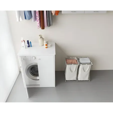 Mobile Copri Lavatrice Bianco in Resina Pvc da Bagno  | Bricoshop24