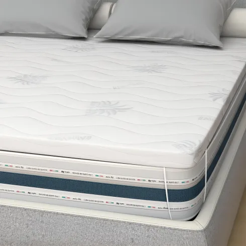 Topper Memory Foam Materasso Matrimoniale 160x190 h5 Sfoderabile Aloe