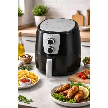 Friggitrice ad Aria DCG 5,2L 1300W Nero Cestello Antiaderente Rimovibile