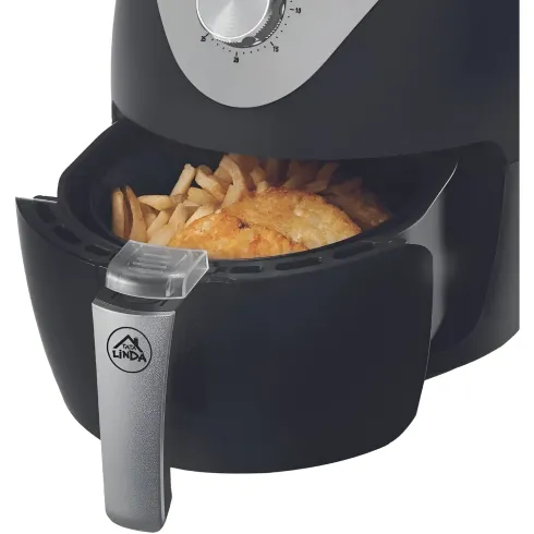 Friggitrice ad Aria 2,5L 1500W Nero Termostato Regolabile Antiaderente