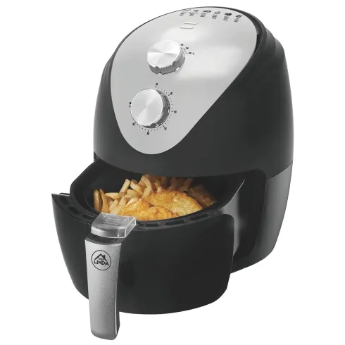 Friggitrice ad Aria 2,5L 1500W Nero Termostato Regolabile Antiaderente