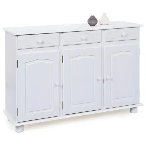 Mobile Credenza Bianco 3 Ante Cassetti Shabby Buffet Dispensa Soggiorno Cucina