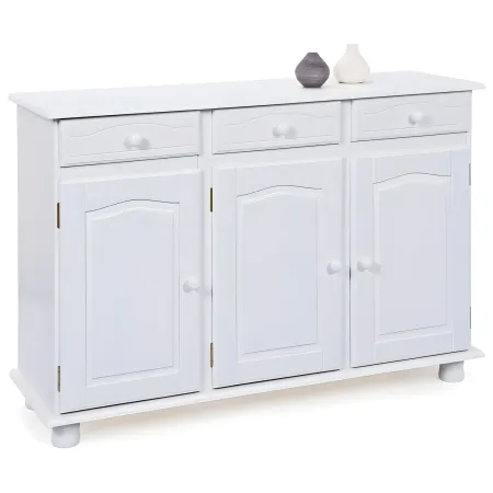 Mobile Credenza Bianco 3 Ante Cassetti Shabby Buffet Dispensa Soggiorno Cucina