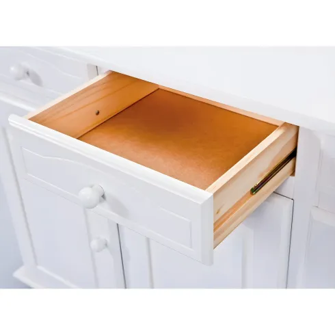 Mobile Credenza Bianco 3 Ante Cassetti Shabby Buffet Dispensa Soggiorno Cucina