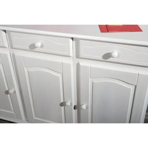 Mobile Credenza Bianco 3 Ante Cassetti Shabby Buffet Dispensa Soggiorno Cucina