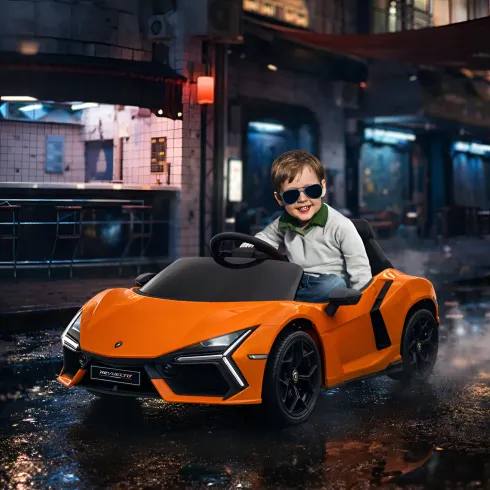 Auto Elettrica per Bambini 10,8V Lamborghini Revuelto Arancione Suoni