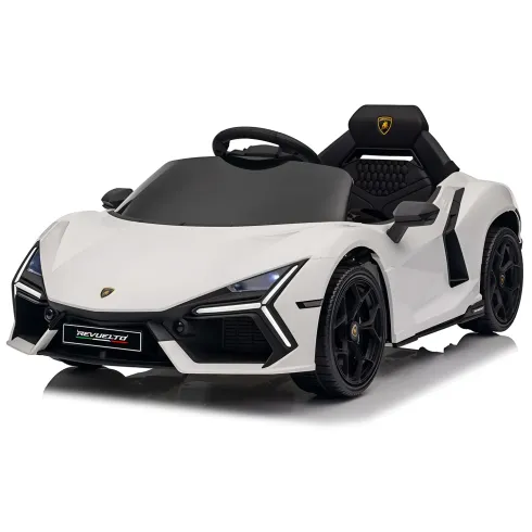 Auto Elettrica per Bambini 10,8V Lamborghini Revuelto Bianco Telecomando