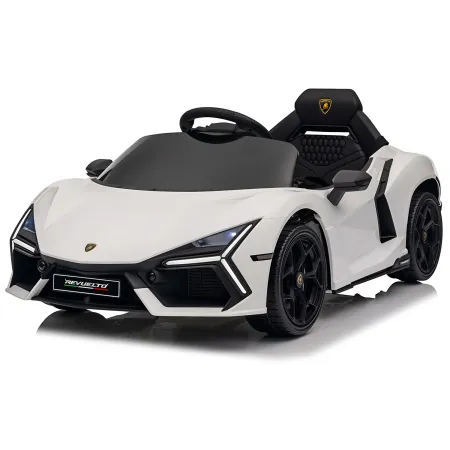 Auto Elettrica per Bambini 10,8V Lamborghini Revuelto Bianco Telecomando