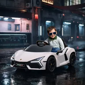 Auto Elettrica per Bambini 10,8V Lamborghini Revuelto Bianco Telecomando 2