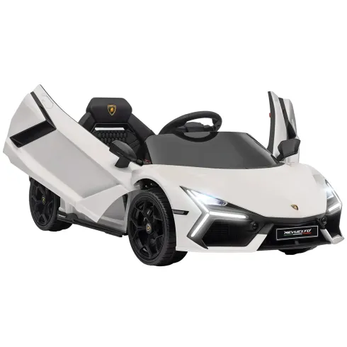 Auto Elettrica per Bambini 10,8V Lamborghini Revuelto Bianco Telecomando