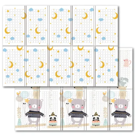Tappeto Pieghevole Bambini 200x150 Antiscivolo Imbottito Doppia Grafica