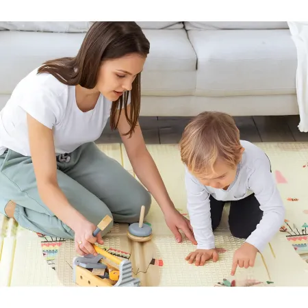 Tappeto Pieghevole Bambini 200x150 Antiscivolo Imbottito Doppia Grafica