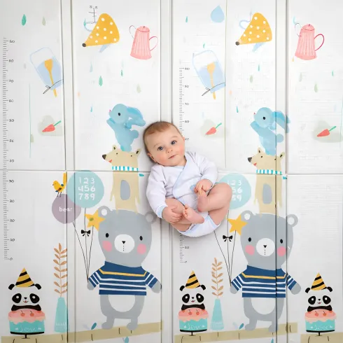 Tappeto Pieghevole Bambini 200x150 Antiscivolo Imbottito Doppia Grafica
