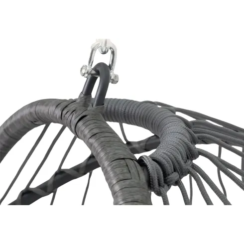 Poltrona Sospesa da Giardino Rattan 74x64x106 cm Struttura Acciaio Grigio