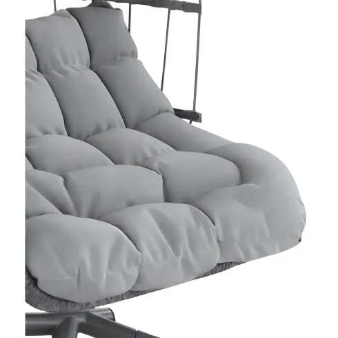 Poltrona Sospesa da Giardino Rattan 74x64x106 cm Struttura Acciaio Grigio