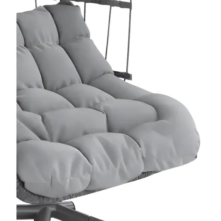 Poltrona Sospesa da Giardino Rattan 74x64x106 cm Struttura Acciaio Grigio