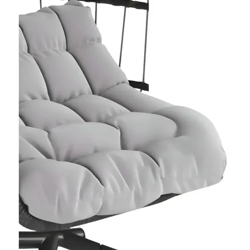 Poltrona Sospesa da Giardino Rattan 74x64x106 cm Struttura Acciaio Nero