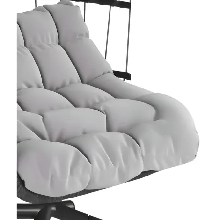 Poltrona Sospesa da Giardino Rattan 74x64x106 cm Struttura Acciaio Nero