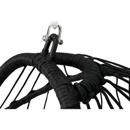 Poltrona Sospesa da Giardino Rattan 74x64x106 cm Struttura Acciaio Nero