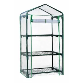 Serra Giardino 3 Ripiani con Ruote Copertura PVC Riparo Piante Inverno Terrazzo | BricoShop24