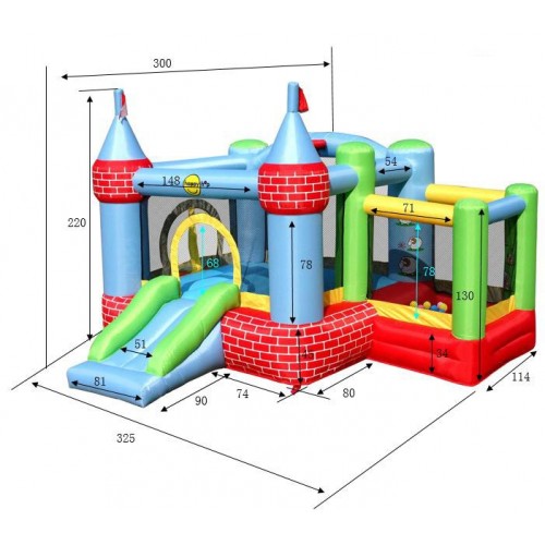 Castello Gonfiabile per Bambini Fattoria Saltarello Scivolo Vasca Palline Motore