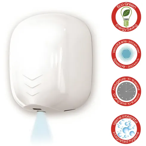 Asciugamani Elettrico a Cellula Bagno a Parete Filtro Antibatterico UV