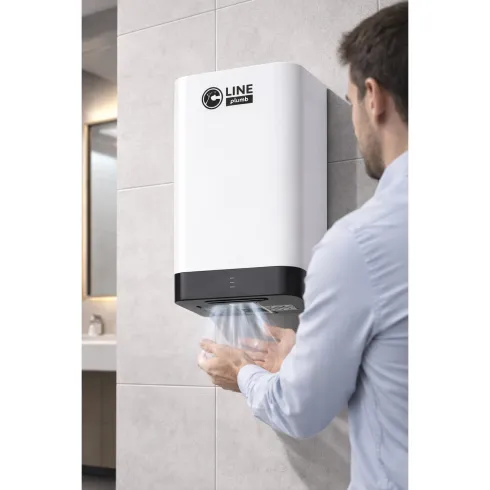 Asciugamani Elettrico Bagno a Parete ABS Bianco 400W con Sensore