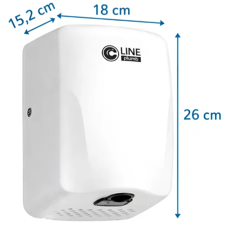 Asciugamani Elettrico Bagno a Parete Automatico 500W Inox Bianco