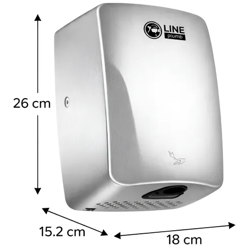 Asciugamani Elettrico da Bagno a Parete Automatico 500W Inox Satinato