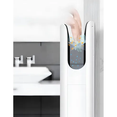 Asciugamani Automatico Bagno 750W Mini Jet Bianco Compatto da Parete