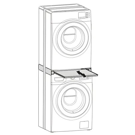 Supporto Sovrapposizione Lavatrice Asciugatrice 60x60 Ripiano Estraibile