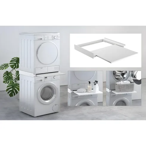 Supporto Sovrapposizione Lavatrice Asciugatrice 60x60 Ripiano Estraibile