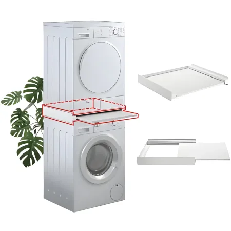 Supporto Sovrapposizione Lavatrice Asciugatrice 60x60 Ripiano Estraibile