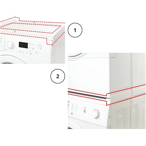 Kit Sovrapposizione Lavatrice Asciugatrice Standard Slim 55-66 cm
