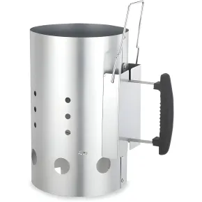 Ciminiera per Barbecue 19,5x19,5x30,5H cm Metallo Zincato Manico in PP