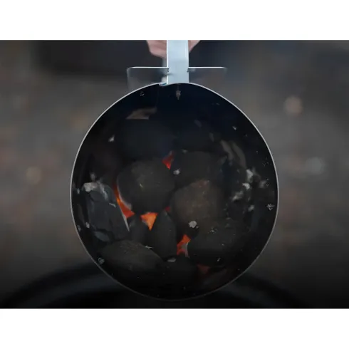 Ciminiera per Barbecue 19,5x19,5x30,5H cm Metallo Zincato Manico in PP