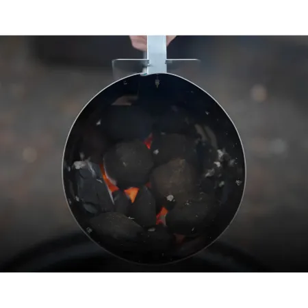 Ciminiera per Barbecue 19,5x19,5x30,5H cm Metallo Zincato Manico in PP