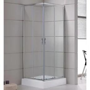 Box Doccia Cristallo Temperato 4mm Angolare Ante Scorrevoli 75x75 2