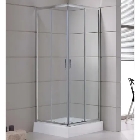 Box Doccia Cristallo Temperato 4mm Angolare Ante Scorrevoli 75x75