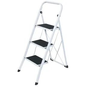 Sgabello Scaletta Pieghevole 3 Gradini 30x20 Acciaio Nero Salvaspazio