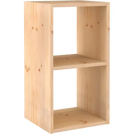 Scaffale Libreria Cubo 2 Piani Componibile in Legno Pino 36x33x71 cm